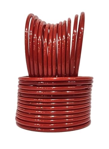 Tanush Women’s Plain Glass Bangle Set Traditional Bangles Chudi Set For Daily Wear Party And Festive Use (Pack Of 24) (Opic_Red, 2.2) 2
