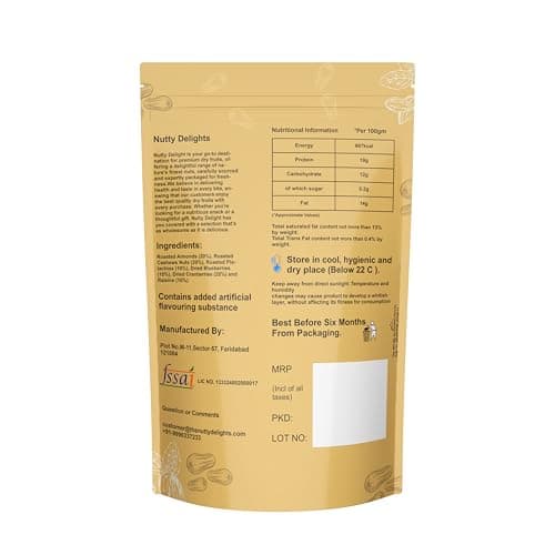 Nutty Delights Healthy Dry Fruit & Nut Mix, 200g, Source of Protein, Magnesium & Phosphorus, Rich in Dietary Fiber, Flavourful & Crunchy Snack, Almonds, Cashews, Raisins, Dried Blueberries Pistachios, 5