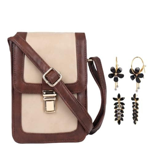 Pramadda Pure Luxury Elegant Gift combo set for women Sling Bag with Earrings | Rakhi Raksha Bandhan Gift For Sister | Birthday Gift For Girls | Festival Diwali Christmas Gift Items.