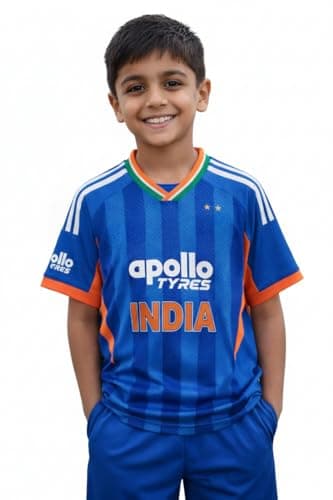 Sportigo India T20 Cricket Team Jersey 2026 for Boys/Girls (in, Age, 5 Years, 6 Years, Regular) Navy Blue