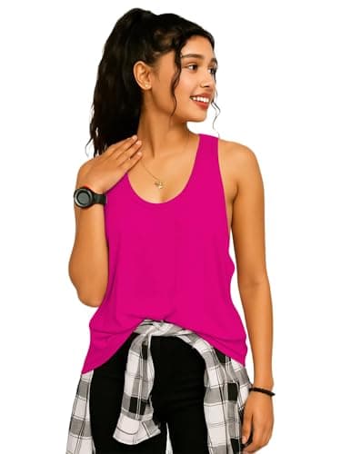 THE BLAZZE Multi-Pack Workout Tank Tops - Women's Sleeveless T-Shirts for Fitness 1005 NB87 Pink XL