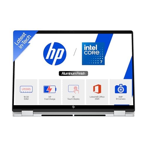 HP OmniBook 5 Flip (Previously Pavilion), Intel Core 7 150U (16GB LPDDR5,1TB SSD) 2K, 300 nits, 14''/35.6cm, Convertible, Win11, M365, Office24, Glacier Silver,1.65kg, fp0690TU, Pen, 5MP Camera Laptop