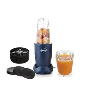 Pigeon By Stovekraft Quick Blend | Grinder Juicer Blender Smoothie Maker All-in-1 Machine | 400 Watt | 2 Jars- Multiuse Jar 500ml, Dry Grind 300ml, 1 Strainer lid, 2 Cap | 1 Blades| 1 Year Warranty