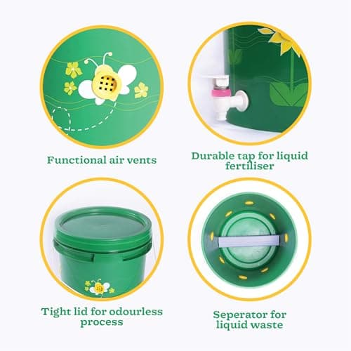 Ugaoo Home Compost Bin to Convert Kitchen Waste Into Fertilizer, 20 Litre (Set of 1) 3