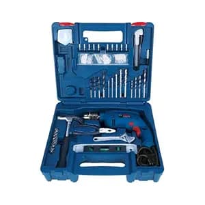 BOSCH GSB 10 RE Corded-Electric Tool Kit | 100-piece Tools Box Kit | Power Supply 500W | Impact Drill Machine | Impact Rate upto 41600 BPM | Speed upto 2600 RPM | 1 Yr Warranty