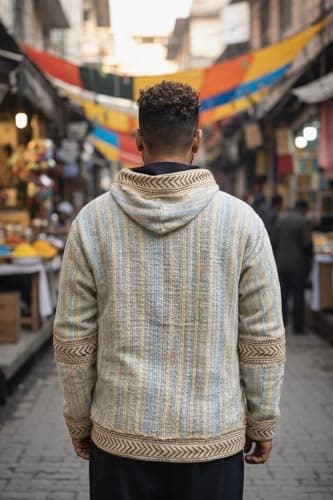 CRYSTALHEAL; DESIGNING THE DESTINY Crystal Heal Vira Jacket for Men & Women – Boho Tribal Cotton Jacket, Handcrafted Ethnic Hoodie Jacket, Winter Casual Streetwear (IN, Alpha, L, Regular) 5