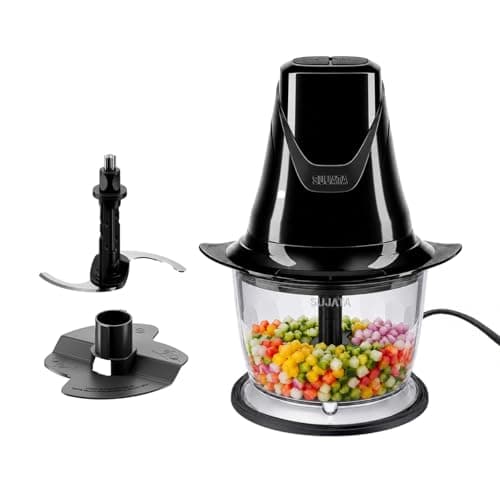Sujata Chopcraft Electric Chopper 900ml, 260W Vegetable Chopper for Kitchen | Dual Speed | 3200 RPM High Speed Motor | Stainless Steel Blades | Chop, Mince, Whip & Blend | Black