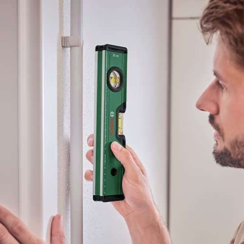 BOSCH Spirit Level 25cm | Compact & Practical for Small to Medium-Leveling Tasks | High-Precision Vials for Accurate Measurements | Durable Aluminum Construction for Lightweight Strength 2