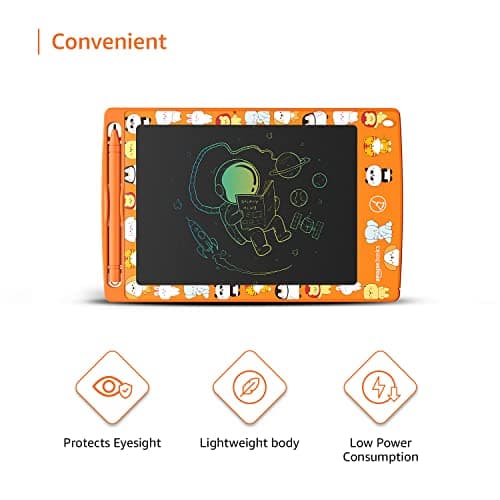 amazon basics Writing Tablet with 8.5-inch rainbow colour LCD screen and Stylus Pen for Kids & Adults (Orange) 2
