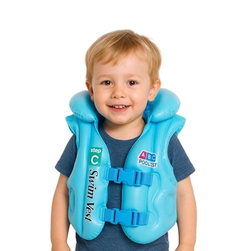 Roughhouse Kids Inflatable Swimming Vest (3-6 Years) – Triple Air Safety, Comfy Fit & Secure Buckles | Swim Trainer Jacket with Headrest for Toddlers & Young Kids | Perfect for Pool & Beach Fun!