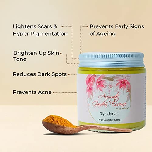Aromatic Garden Essence Age Turmeric Night Serum For Glowing Skin | Overnight Repair Serum | Helps To Reduce Anti Aging Signs | Fine Lines & Wrinkle |All Skin Type | 100G 2