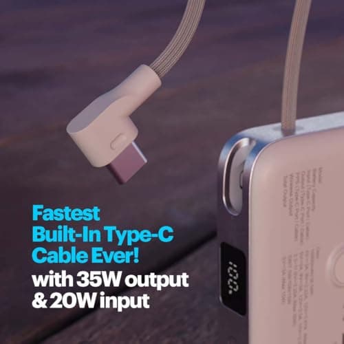 Stuffcool Odin 10000mAh Qi2 MagSafe Powerbank with 15W Wireless Charging, 35W PD Wired Output, Built-in Type-C Cable, Stand, Digital Display, for iPhone, Pixel, Samsung, AirPods 5