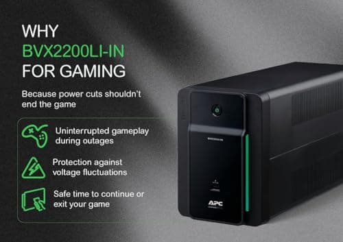 APC Easy UPS BVX2200LI-IN 2200VA Gaming UPS Power Backup | UPS for Gaming PC, PlayStation, Xbox & Consoles | Long Battery Backup with Voltage Protection for High Performance Setups 5
