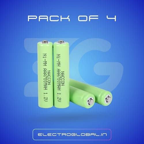 700mAh 1.2V Ni-MH AAA Rechargeable Battery | for Trimmer, Toys & Daily-Use Devices | Long-Lasting Rechargeable Cell (4) 3