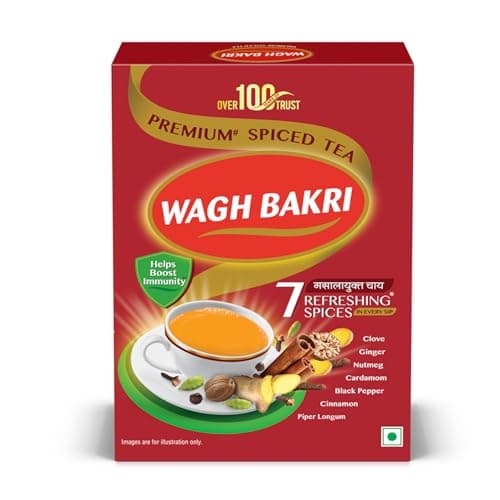 Wagh Bakri Premium Spiced Tea | With 7 Refreshing Spices |250 Gram, Black Tea
