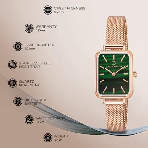 Carlington Iconic Analog Watches for Women with Premium Stainless Steel Mesh Strap - CT 2041 4
