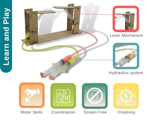 PotliBABA DIY Hydraulic Bridge & Hydraulic Fire Fighter Educational DIY STEM Kit, Skill Based Fun Toys, Educational & Assembly Game for Kids 6 to 18, Science Engineering Project and Made in India. 2