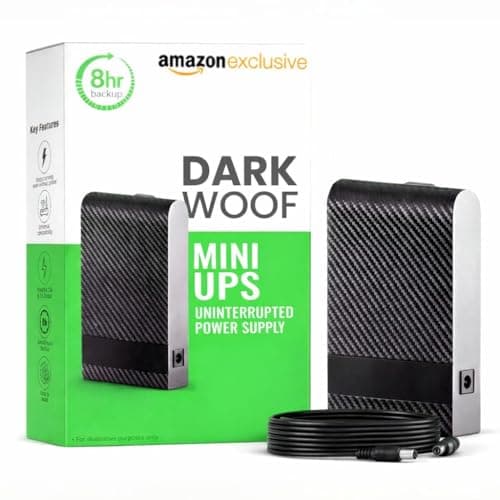 Shanqiu Mini Router UPS by Dark Woof 12V WiFi Broadband Fiber Modem | 8 Hours WiFi Ups Power Backup | Ups for Router at Power Cuts | 12V/2A Plug & Play | Current Surge & Discharge Protection Tu_DOX