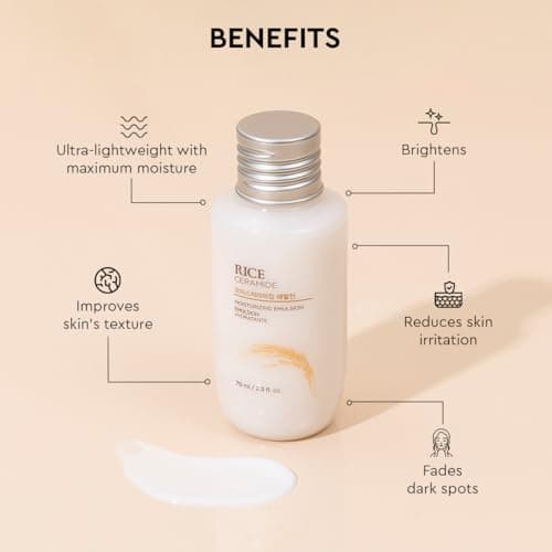The Face Shop Rice & Ceramide Face Cream 70ml | Barrier Repair Moisturizer for Dry Skin, Intense Hydration & Strengthening | 12Hr Moisture Lock | Korean Skincare 4