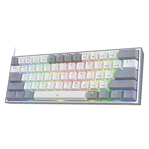 Redragon K617 Fizz 60% Wired RGB Gaming Keyboard, 61 Keys Compact Mechanical Keyboard w/White and Gr 2