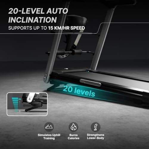 Fitkit Pulse Run Pro 6HP BLDC Treadmill | 150kg Max Load | 20-Level Auto Incline | 15km/hr Speed | Massager | 16 Workout Programs | Premium Home Use Fitness 5