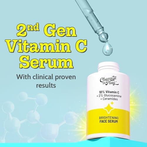 Chemist At Play 10% Vitamin C Serum for Glowing Skin | Pigmentation & Dark Spots | Skin Brightening Face Serum | With Ethyl Ascorbic Acid, Lactic Acid & Glucosamine | For Men & Women | 30 ml 3