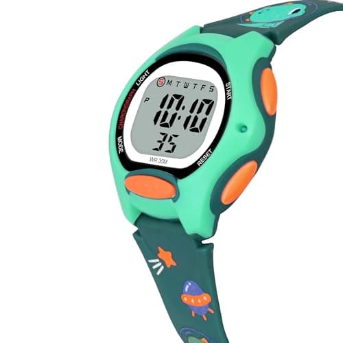 KIDSUN Dark Green Kids Digital Watch: Multi-Function, Water Resistant, LED Display, Perfect for Boys & Girls, One Size, Ideal Gift for Children 2