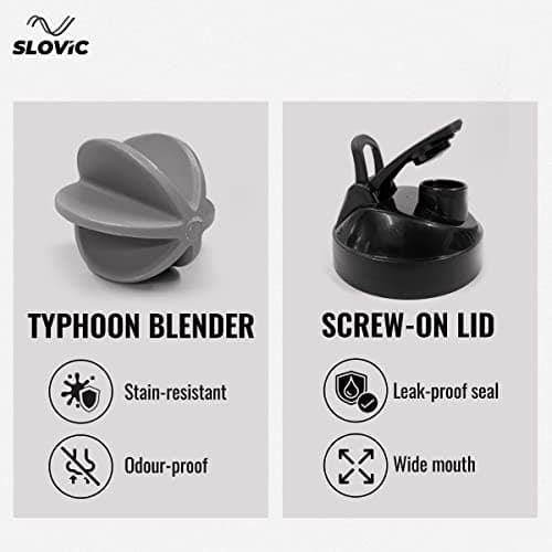 SLOVIC Shakers for Protein Shake, Plastic Free Gym Bottles for Men, Odor free Protein Shaker Bottles for Protein Shake, Leakproof Gym Shaker Bottle 2