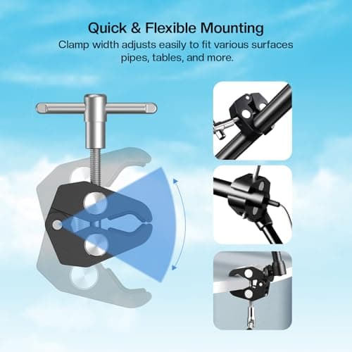 Hiffin 11"/28cm Adjustable Magic Arm with Super Clamp, 1/4" & 3/8" Threads, 1/4" Screws for Flash/LED Light/Microphone/Monitor, Compatible with All Camera Cage, Max Load: 4.4lb/2kg 4
