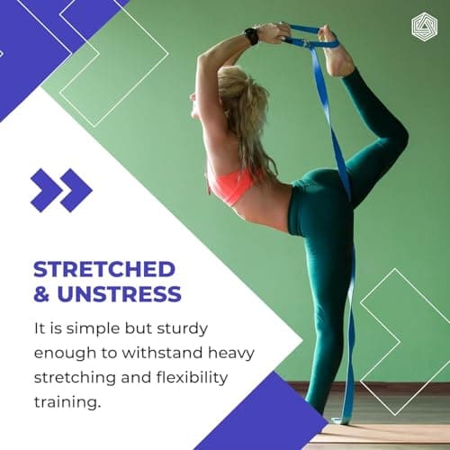 Boldfit Yoga Belt for Women and Men - Yoga Strap for Stretching with Extra Safe Adjustable D-Ring Buckle - Durable and Comfy Texture - Perfect for Your Yoga Session - 6 Feet, Purple 4