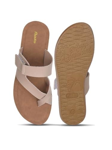 Bata Women's Casual Toe Ring Slipper - Beige - (UK- 6) 4
