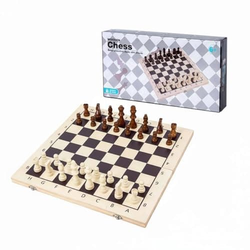 UJEAVETTE Teacher Recommended Portable Chess Set Competition Use Travel Chess Set Foldable Design Game Equipment Easy to Carry for Students, Kids, School, XL