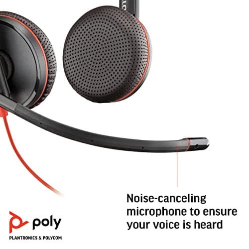 Poly by Plantronics - Blackwire 3225 USB-C Wired Headset - Dual-On Ear (Stereo) with Boom Mic - Connect to PC/Mac via USB-A or Mobile/Tablet via 3.5 mm Connector - Works with Teams, Zoom & More, Black 5