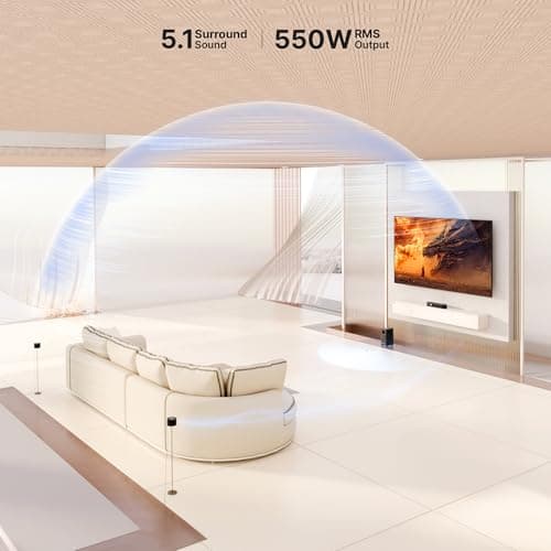Zebronics 2026 Launch 550W Soundbar with Dolby Atmos, DTS X, 5.1 CH, 13.33cm Wireless Subwoofer & Rear Satellites, LED Display, BT v5.3, HDMI eARC, Wall Mountable, Matte Finish (Juke Bar 9710C) 3