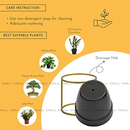 KYARI Vanessa Alluring Black, Metal Oblong Pots & Planters Pack of 1 5