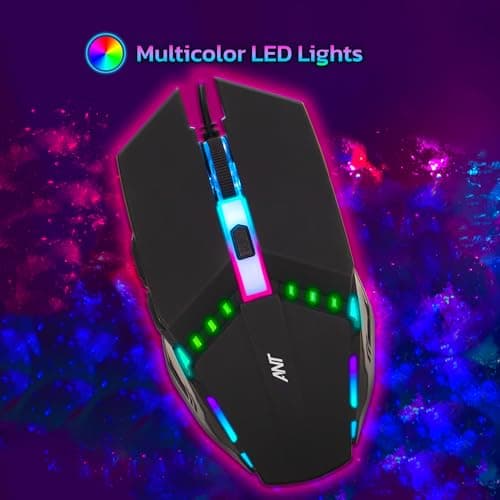 Ant G20 Gaming Mouse, Wired Mouse with RGB Backlit and Adjustable DPI, Ergonomic Office Laptop Mouse, Computer Gamer Mouse with 7 Responsive Buttons for Windows/Mac/Linux/Chrome 3
