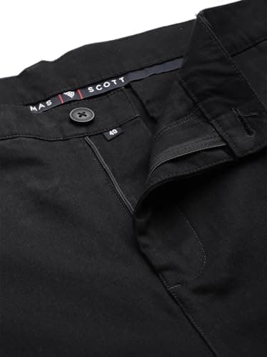 Thomas Scott Men Plus Size Pure Cotton Chinos Trousers(TSB095A_Black_46) 5