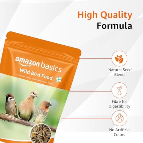 Amazon Basics Mix Seed Bird Food for Wild Birds | 1 Kg | 100% Natural | Energy-Rich & Easily Digestible | Suitable for All Life Stages | Made in India 2