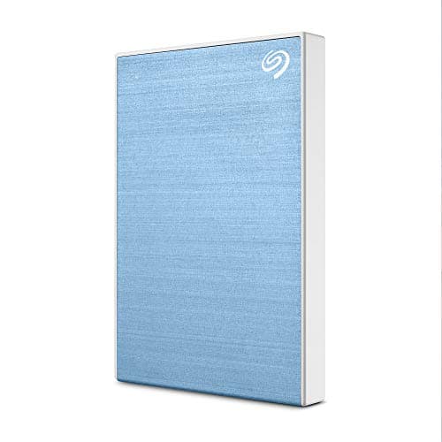 Seagate One Touch 2TB External HDD with Password Protection Light Blue, for Windows and Mac, with 3 2