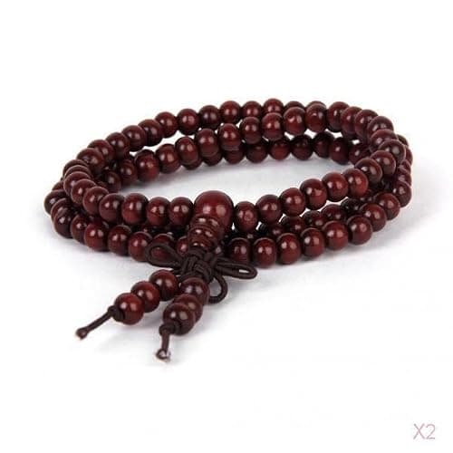 ZOOMELLA 2xTibetan Buddha Buddhist 108 Wooden Prayer Beads Armband Mala Bracelet Necklace|Prayer Beads| Prayer Beads 5