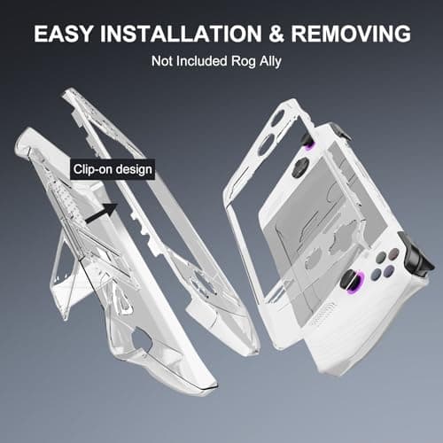 CoolShef Case for Rog Ally – Durable PC Transparent Anti-Scratch Cover with Folding Kickstand, Compatible with ASUS ROG Ally (Not Included Rog Ally) 6
