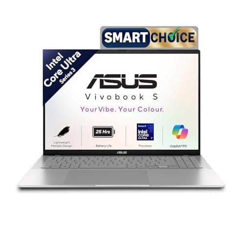 ASUS Vivobook S16 (2026),Smartchoice,Intel Core Ultra 7 355 (Series 3),Intel iGPU, 16GB RAM, 1TB SSD, OLED, 16"(40 cm),Win 11,M365 Basic(1Y) Office 24,Cool Silver, 1.7 Kg, S3607AA-SH090WS, Copilot+ PC