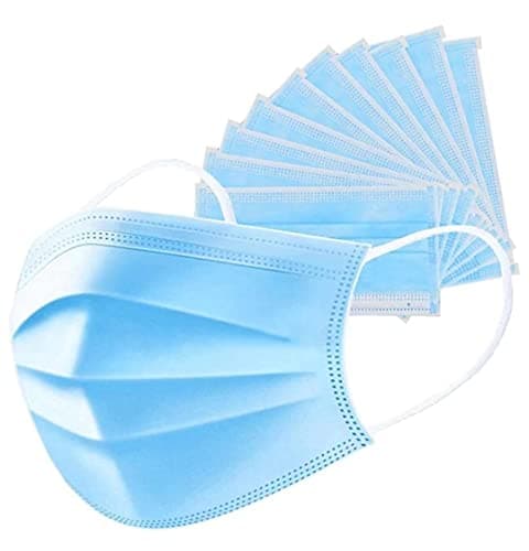 Generic Non-Woven Fabric Disposable 3 Ply Face Mask (Blue, Without Valve, Pack of 100) for Unisex, standard (3ply mask)