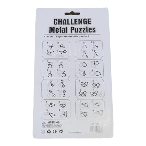 RVM Toys Set of 6 in 1 Metal Puzzle Brain Teaser Challenge Set IQ Busters Intellectual Toy for Kids and Adult Design Blue 4