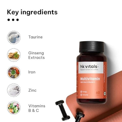 hk vitals Multivitamin (60 Tablets) | For Men and Women | With Zinc, Vitamin C, Vitamin D3, Multiminerals & Ginseng Extract 4