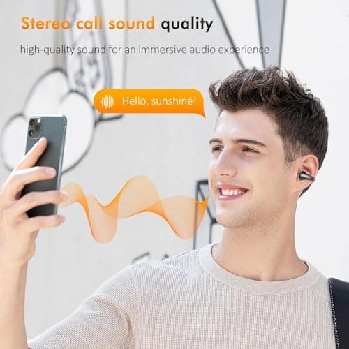 NUPLEA Open Ear Clip Headphones, Bone Conduction Headphones Wireless Earbuds Bluetooth 5.3 Sports Earphones Built-in Mic with Ear Hooks, IP7 Waterproof Fitness Ear Buds for Running 1 4