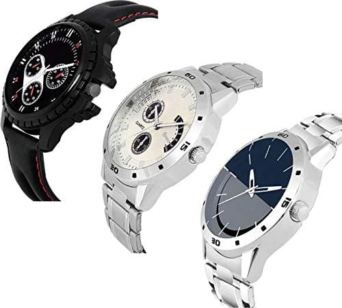 Acnos Stainless Steel Premium Special Super Quality Analog Watches Combo Look Like Handsome For Boys And Mens Pack Of - 3(436-437-438), Band Color:Assorted, Dial_Multi 3