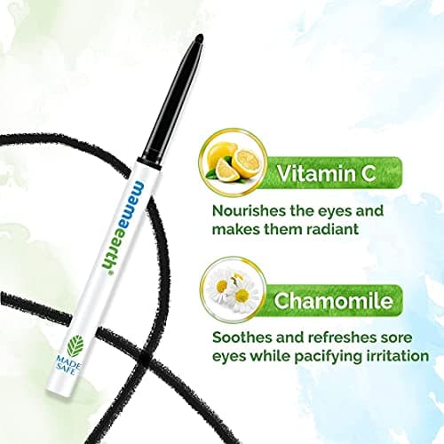 Mamaearth Long Stay Kajal Black Retractable Waterproof Pencil, With Vitamin C & Chamomile, Charcoal Black, Matte Finish - 0.35 g 5