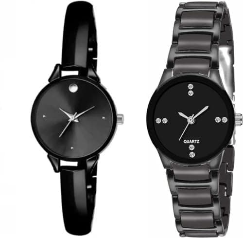 Black Couple Watch(SR-265) AT-2651(Pack of-2)