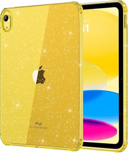 MOCA iPad (A16) 11th Generation 2025 11-inch/10th Generation 2022 10.9 inch, Slim, Lightweight Glitter Case (Yellow, A16)